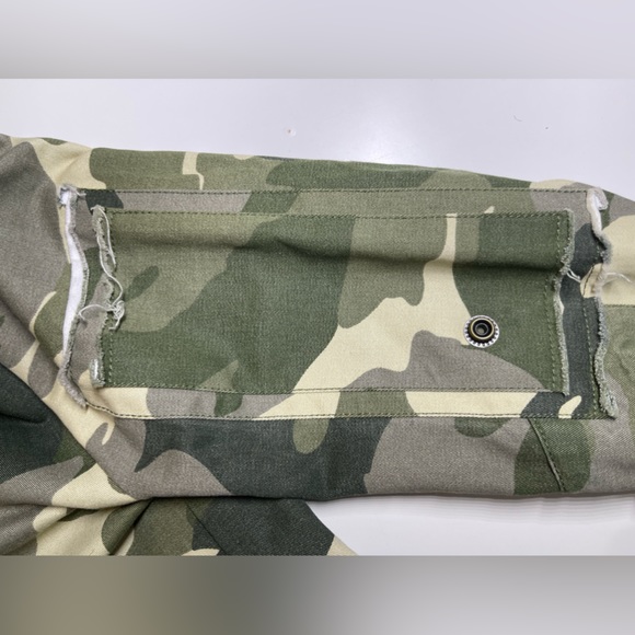 NWT Zadig & Voltaire Virginia Khaki Camo Print Button Front Jacket Small $598 - Picture 8 of 16